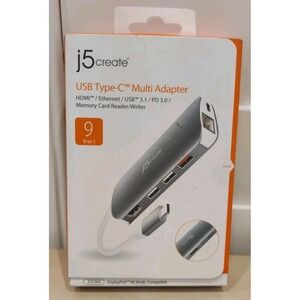 USB-C™ - J5 -Multi Adapter-HDMI™ / Ethernet / USB™ 3.1 / PD‎ 3.0 / Memory Card